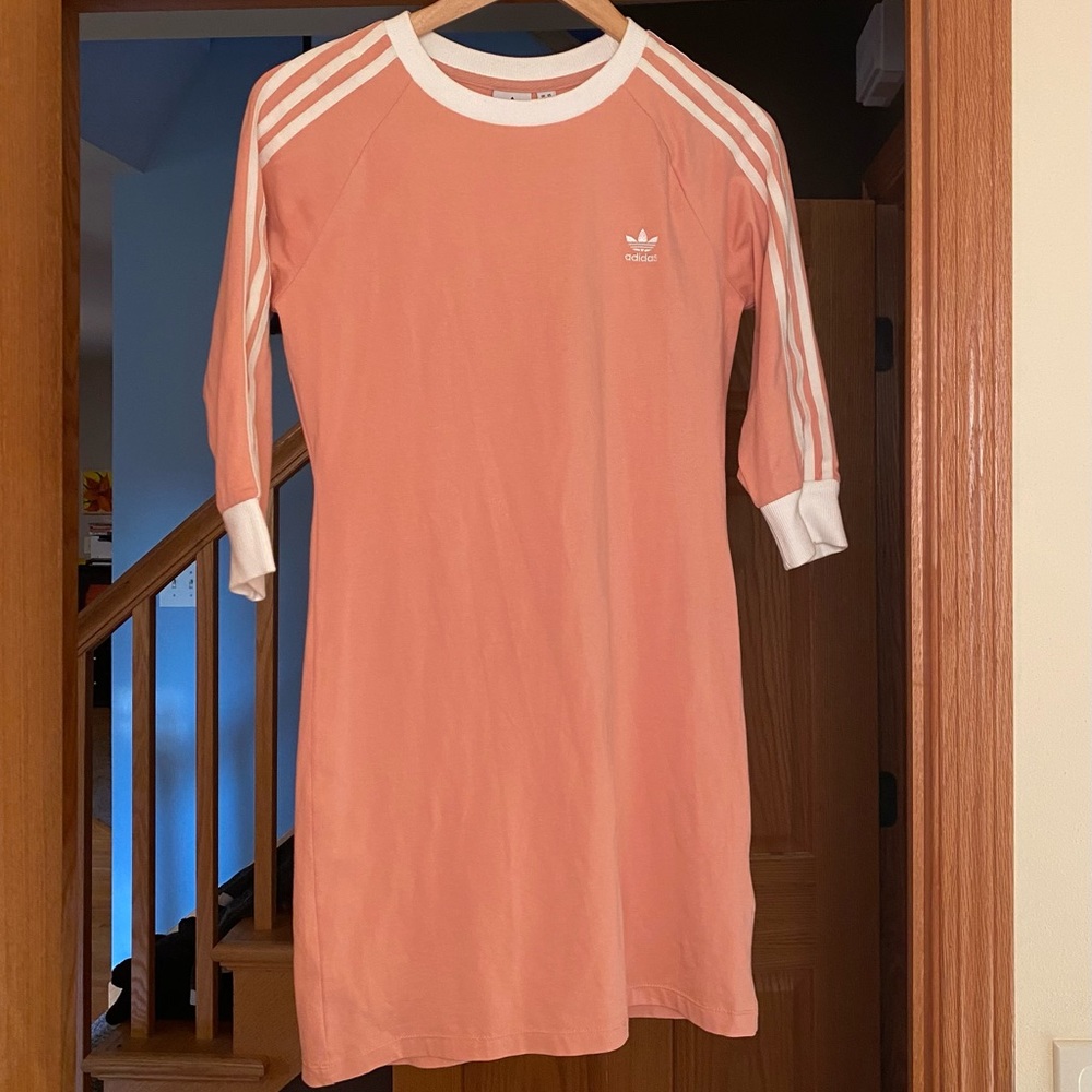 Adidas size medium shirt dress in light coral pink.